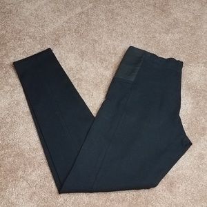Women's Black Skinny Pleated Leggings